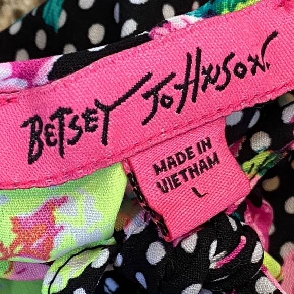 Betsy Johnson Polka Dot Floral Peplum Long Sleeve Blouse - Picture 5 of 8